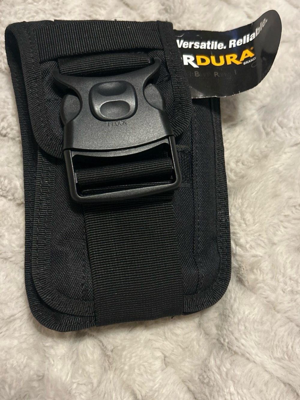 Durable Black Utility Pouch with Secure Buckle CorDura